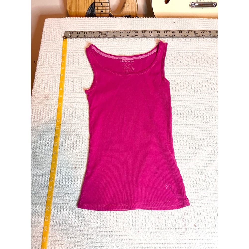 Limited Too Girls Magenta Pink Ribbed Tank Top Y2K Scoop Neck Size 12